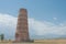 Ruins of Burana Tower in Tokmok, Kyrgyzstan. It is part of the World Heritage Site.