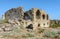 Ruins of a Byzantine hospital in Side. Turkey. Ruins of the antique Side