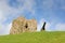 Ruins and cannon Tenby hill Pembrokeshire Wales UK