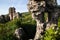 Ruins of castle on Black Mountain in Vinogradovo, Transcarpathian, Ukraine