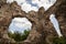 Ruins of the castle of the Knights Templar order XIV century Serednie village, Transcarpathian region