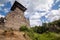 Ruins of Castle Nevytske in Transcarpathian region. Main keep tower donjon