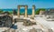 Ruins of Catullo`s Villa at Sirmione, on Lake Garda, Province of Brescia, Lombardy, Italy.