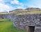 Ruins of the ceremonial village of Orongo, in the archaeological site on the Rano Kau volcano, on Easter Island - Rapa