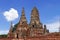 The ruins of Chaiwatthanaram Temple in Thailand. It was a royal temple complex during the Ayutthaya Period