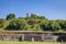 Ruins of Cholula pyramid with Church of Our Lady of Remedies at