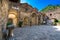 Ruins and churches of the medieval Byzantine ghost town-castle of Mystras, Peloponnese.