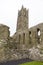 The ruins from Claregalway Abbey and the graveyard