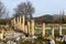 Ruins of colonnaded public square South Agora in Aphrodisias, Turkey