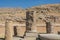 Ruins of columns in the Persepolis in Shiraz, Iran. The ceremonial capital of the Achaemenid Empire. UNESCO World Heritage