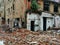 Ruins of demolished building in china