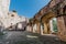 Ruins of the Doria Castle in Dolceacqua, arches and walls, daytime, Italy