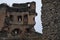 Ruins of Doubravka castle during snowfall on 15th december 2018