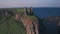 Ruins of Dunseverick Castle, Antrim Coast, Northern Ireland. Aerial dr