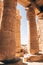 Ruins of the Egyptian temple of Ramesseum, the funeral temple of Pharaoh Ramses II XIII century BC , near the modern city of Luxor