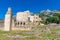 Ruins of Fatih Sultan Mehmet mosque at grounds of Kruja castle in Albania