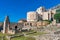 Ruins of Fatih Sultan Mehmet mosque at grounds of Kruja castle in Albania