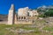 Ruins of Fatih Sultan Mehmet mosque at grounds of Kruja castle in Albania