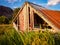 The ruins of a fisherman`s shed on the coast of the Norwegian fjord