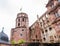 Ruins of Fortress in Heidelberg Castle at Heidelberg Germany under gloomy sky.