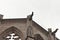 Ruins of a gothic chapel with pointed arch and gargoyles Bacharach, Germany