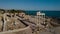 Ruins of Greek buildings remaining in the Turkish Side. Ancient architecture on the shores of the Mediterranean.