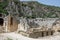 Ruins of the Greek-Roman amphitheatre of the ancient city of Myra in Demre, Antalya Province, Turkey