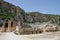 Ruins of the Greek-Roman amphitheatre of the ancient city of Myra in Demre, Antalya Province, Turkey