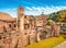 Ruins of Heidelberg Castle in Autumn, panoramic image