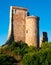 Ruins of Herisson fortress of the Dukes of Bourbon dominate the medieval city of Herisson