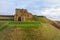 Ruins on hill of Medieval Tynemouth Priory and Castle, UK