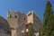 Ruins of an historic building at the Acropolis of Lindos