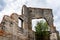 The ruins of the houses. Brick walls.