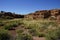 Ruins of houses of the Lomaki Pueblo