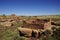 Ruins of houses of the Lomaki Pueblo