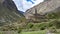 The ruins of Huayllabamba, on the Inca Trail to Machu Picchu. Cusco, Peru