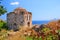 Ruins in Kastro, old metropolis of Skiathos,