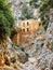 Ruins of Katholiko monastery church in Avlaki gorge Akrotiri peninsula Chania region on Crete island Greece.