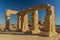 Ruins of Kertassi temple on the island in Lake Nasser, Egy