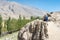 Ruins of Khaakha Fortress in the Wakhan Valley in Ishkashim, Gorno-Badakhshan, Tajikistan.