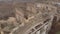 The ruins of a landowner house in the countryside. Ancient ruins. Aerial view