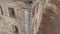 The ruins of a landowner house in the countryside. Ancient ruins. Aerial view