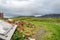 The ruins of Lenan Head fort at the north coast of County Donegal, Ireland.