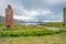 The ruins of Lenan Head fort at the north coast of County Donegal, Ireland.