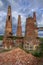 Ruins of lime kilns of an abandoned marble and lime factory. Ruskeala