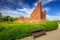 Ruins of medieval brick castle in Rydzyn Chelminski