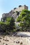 Ruins of a medieval castle of Monolithos on Rhodes Island, Greece