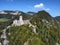 Ruins of the medieval castle Neu-Falkenstein, Switzerland, aerial view