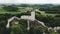 Ruins of the medieval castle of Pilcza in Smolen, Poland. Drone view.