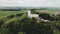 Ruins of the medieval castle of Pilcza in Smolen, Poland. Drone view.